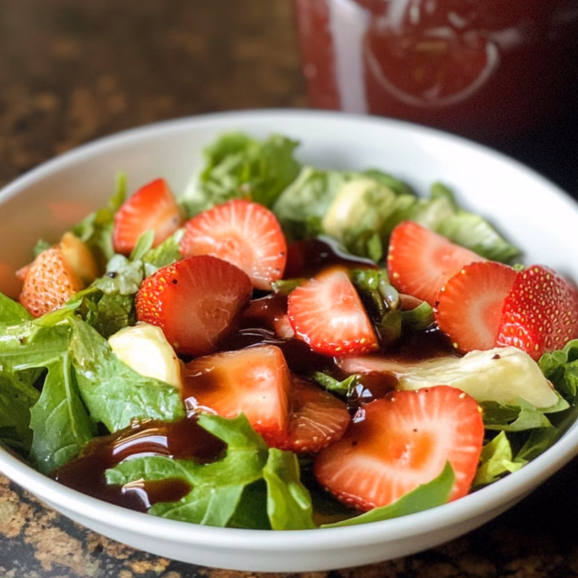 Brighten up your salads with this Strawberry Balsamic Vinaigrette! Made with fresh strawberries, tangy balsamic vinegar, and a hint of honey, this dressing adds a burst of flavor to any dish. Perfect for summer barbecues or picnics! Save this recipe for a delicious twist on your favorite greens.