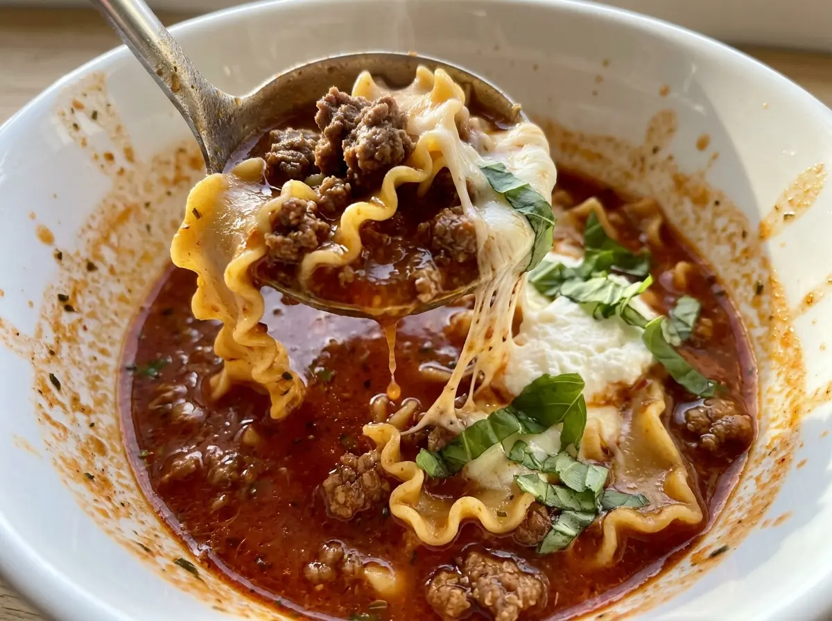 30-Minute Lasagna Soup hearty tomato broth