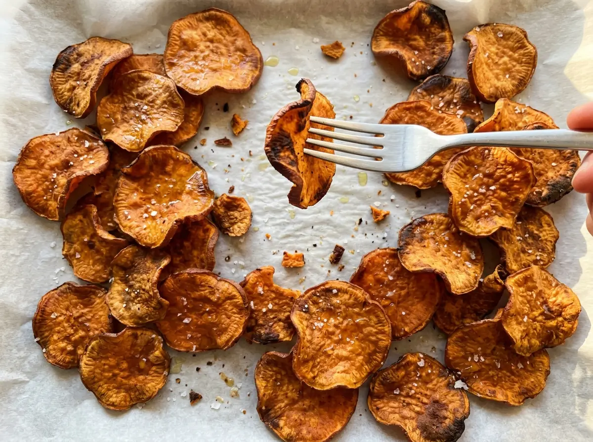 Air Fryer Sweet Potato Chips, crisp golden rounds