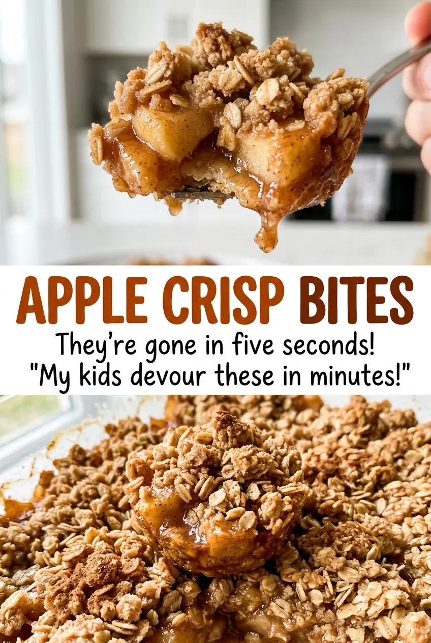 Apple Crisp Bites tender cinnamon apples