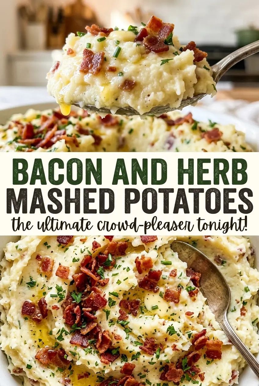 Bacon and Herb Mashed Potatoes buttery, bacon-studded