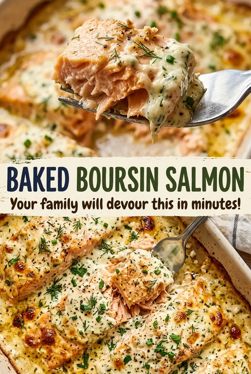 Baked Boursin Salmon lemon herb fillets
