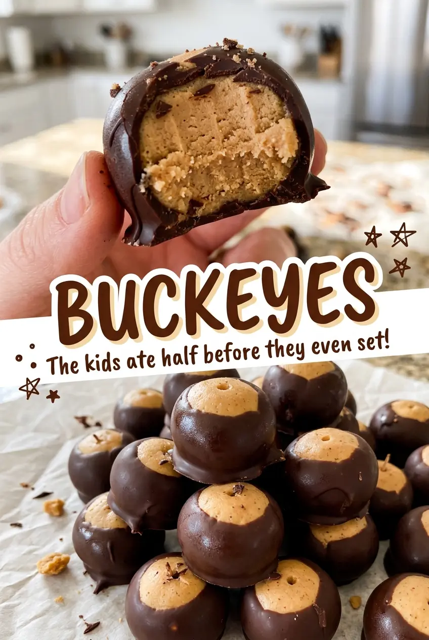 Buckeyes with peanut butter centers