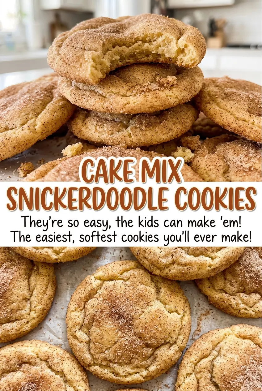Cake Mix Snickerdoodle Cookies crackled cinnamon sugar