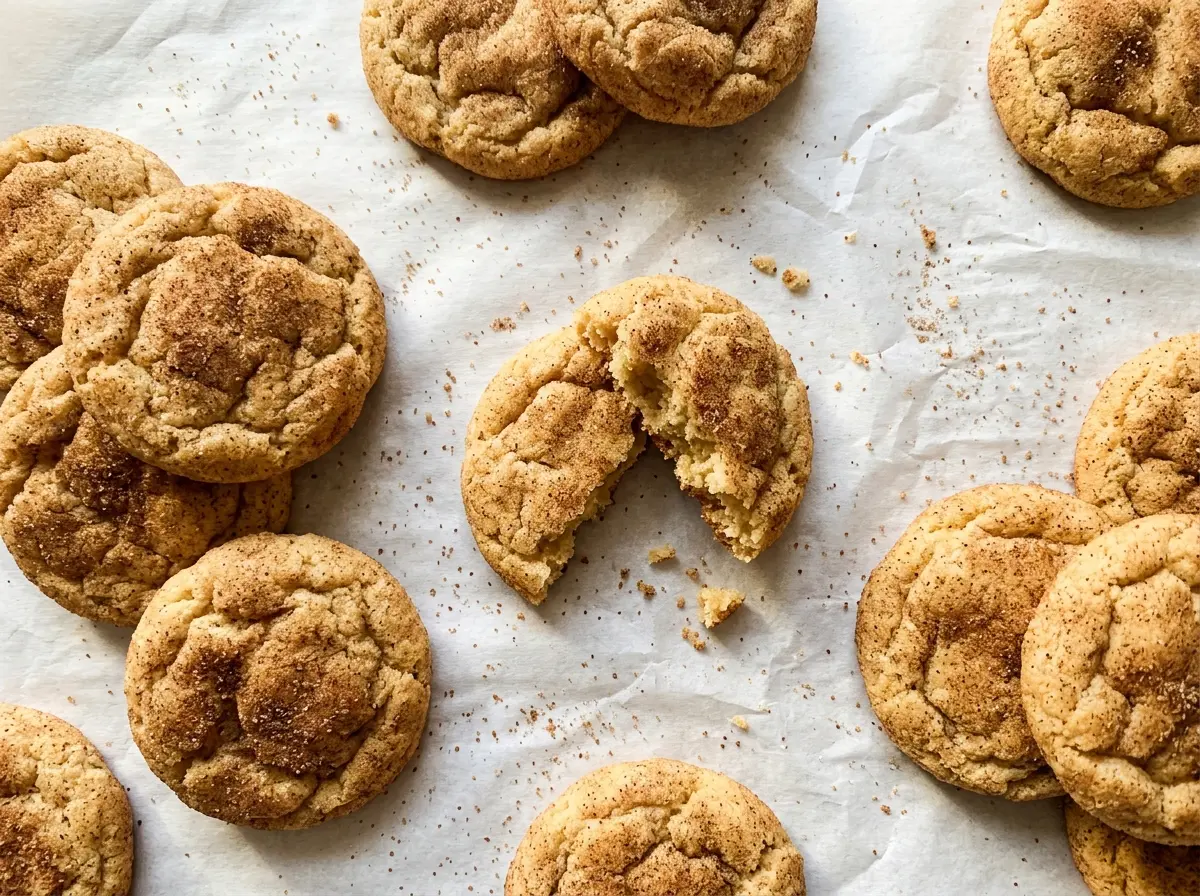 Cake Mix Snickerdoodle Cookies crackled cinnamon sugar
