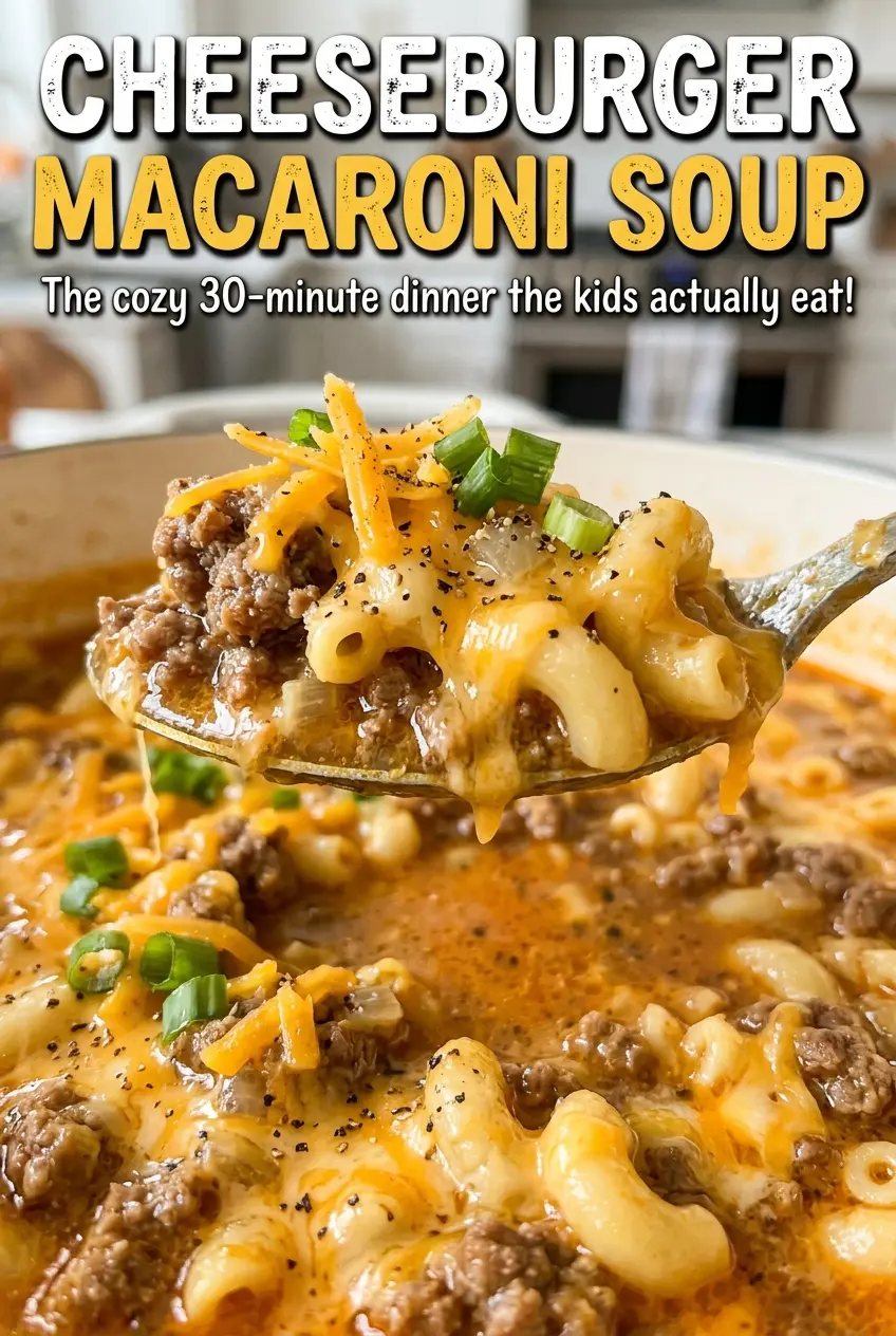 Cheeseburger Macaroni Soup hearty tomato beef