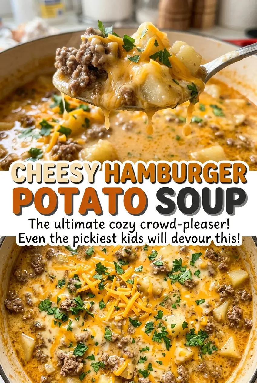 Cheesy Hamburger Potato Soup, rich and comforting