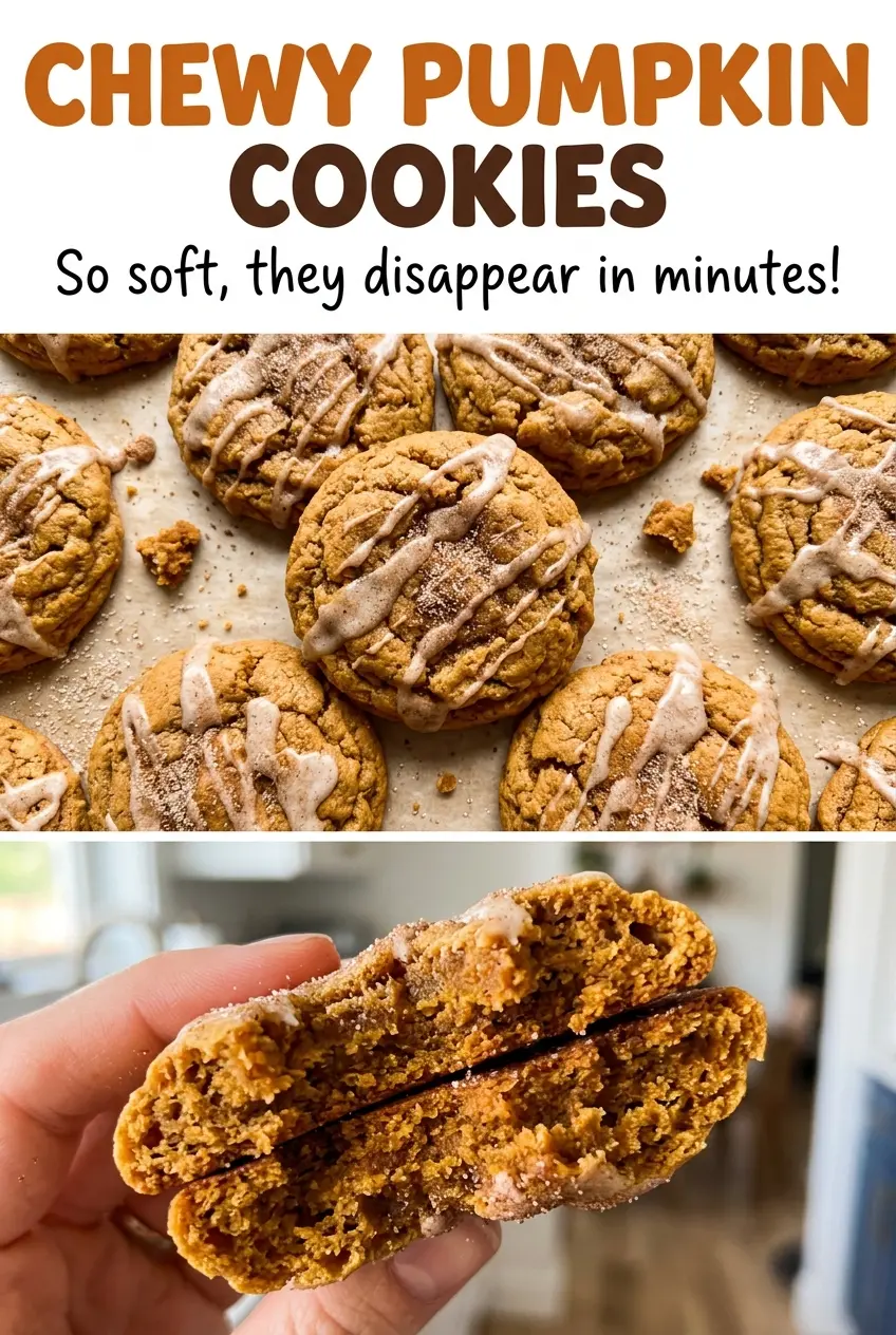 Chewy Pumpkin Cookies soft cinnamon edges