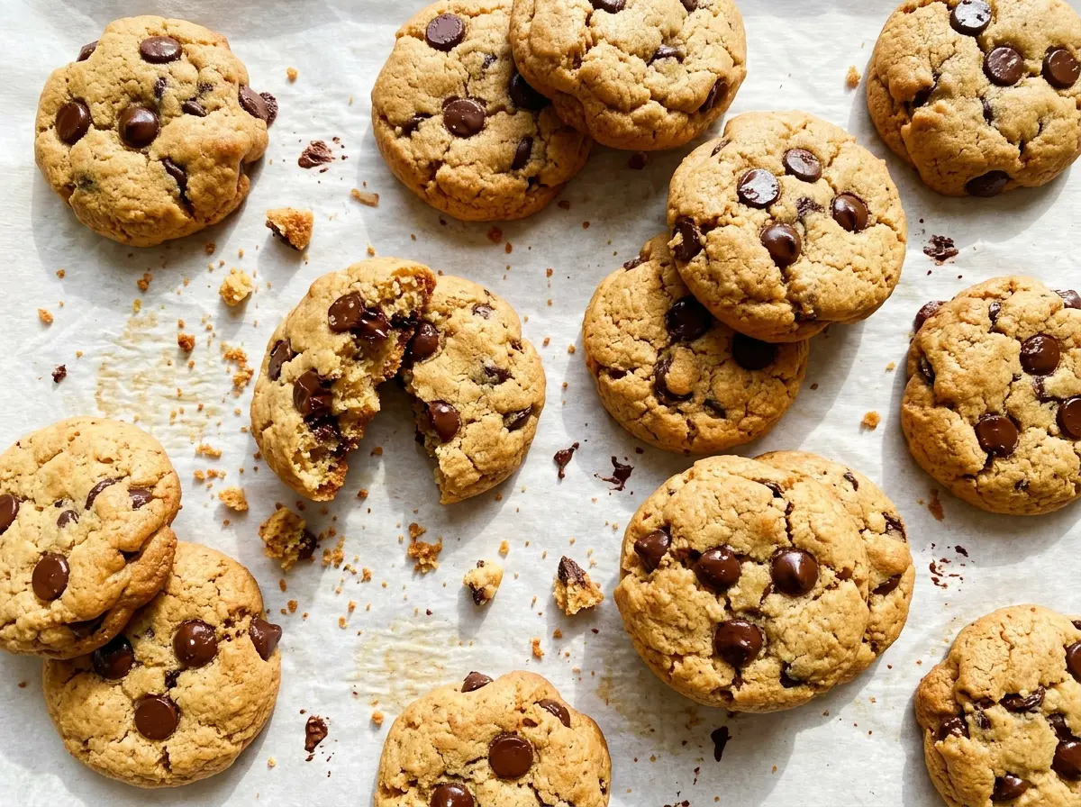 Chickpea Chocolate Chip Cookies, golden and chocolate-studded