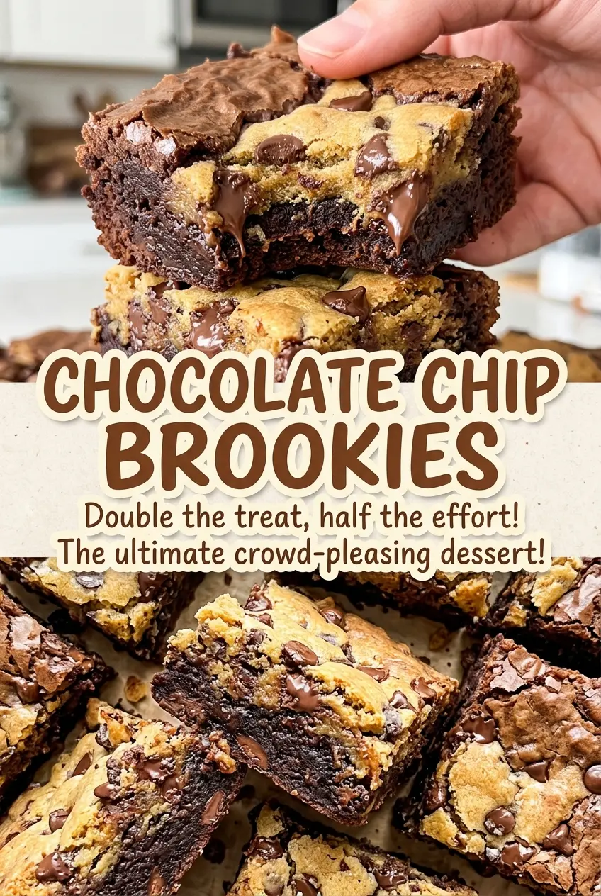 Chocolate Chip Brookies fudgy layered bars