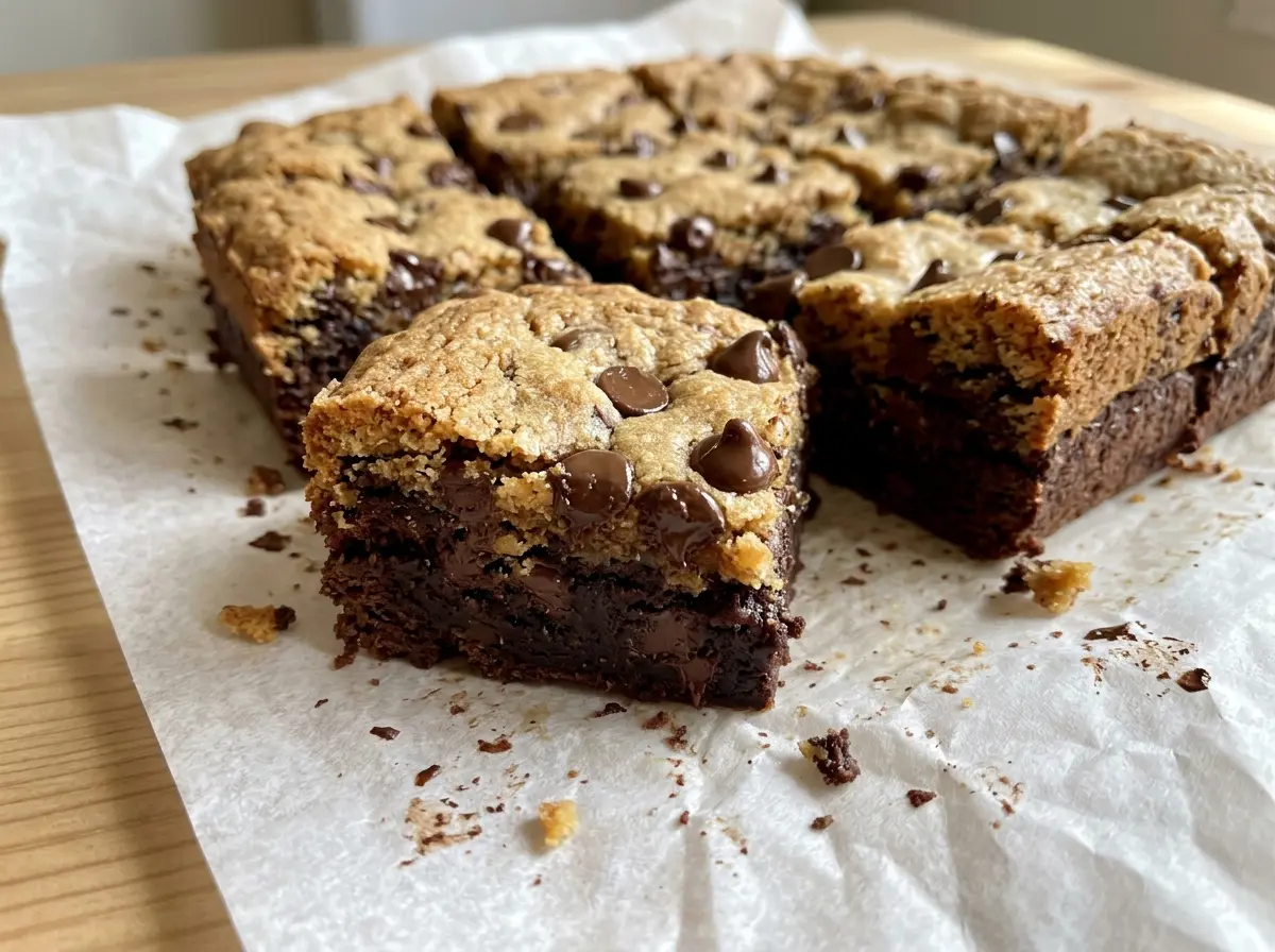 Chocolate Chip Brookies fudgy layered bars