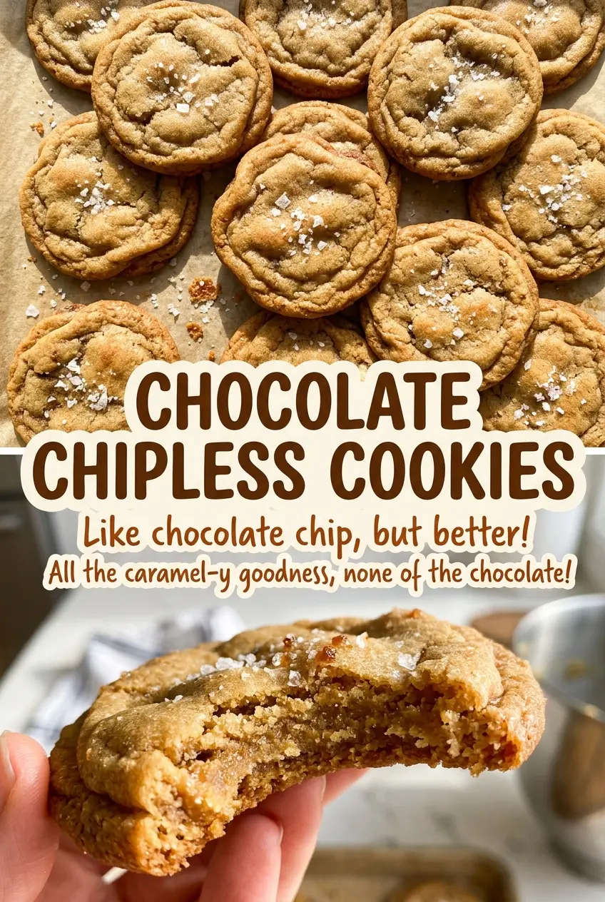 Chocolate Chipless Cookies soft golden edges