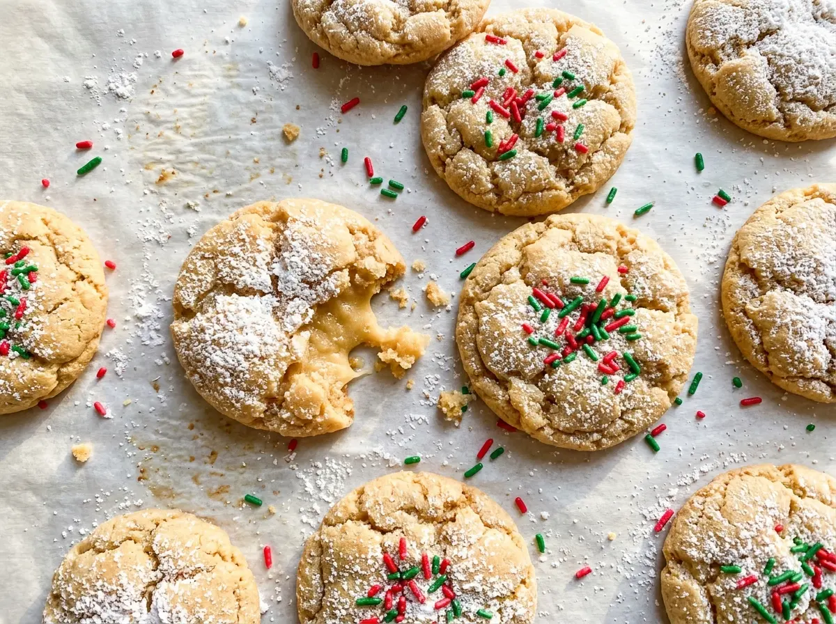 Christmas Gooey Butter Cookies powdered sugar crackle