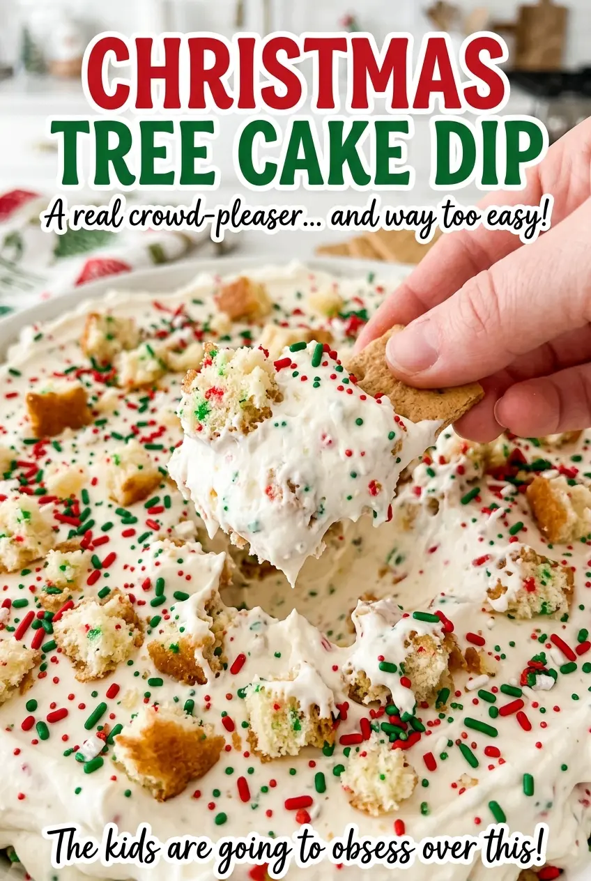 Christmas Tree Cake Dip fluffy cake dessert