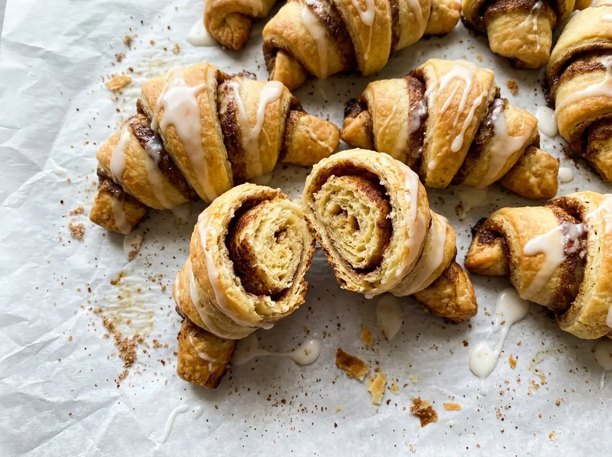 Cinnamon Roll Crescents golden cinnamon swirls