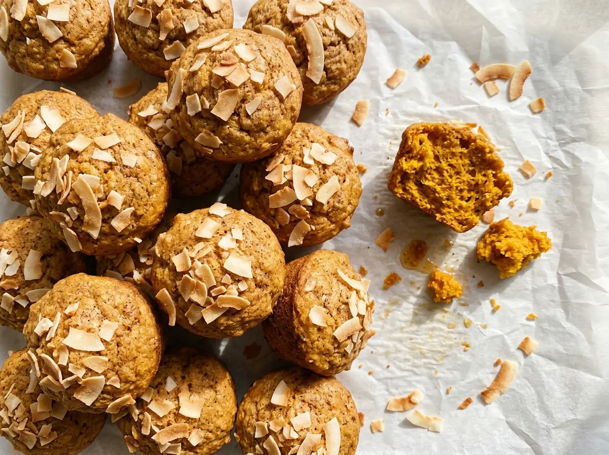 Coconut Sweet Potato Muffins soft golden tops