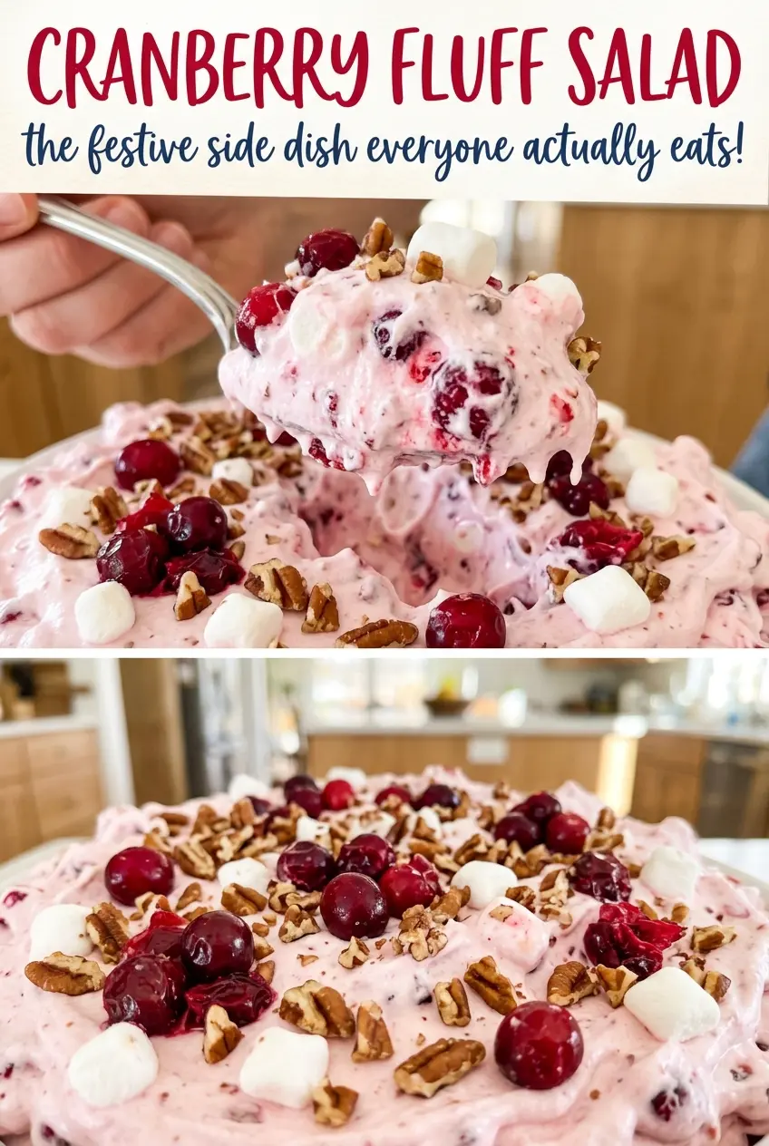 Cranberry Fluff Salad fluffy cranberry pecan