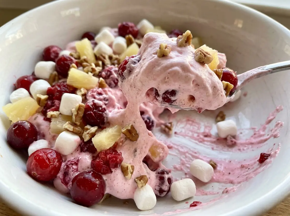 Cranberry Fluff Salad tart creamy pecan