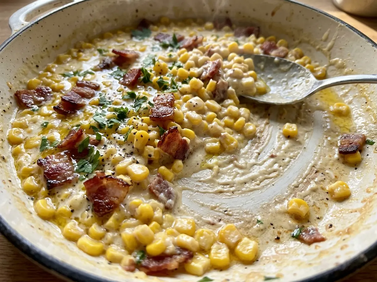 Creamy Sweet Corn with Pancetta creamy golden skillet