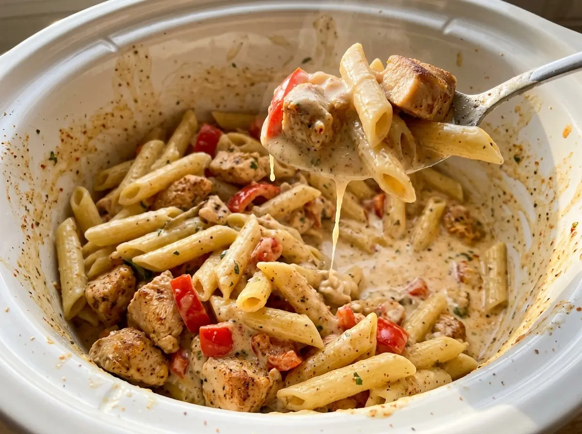Crock Pot Creamy Cajun Chicken Pasta creamy, saucy penne