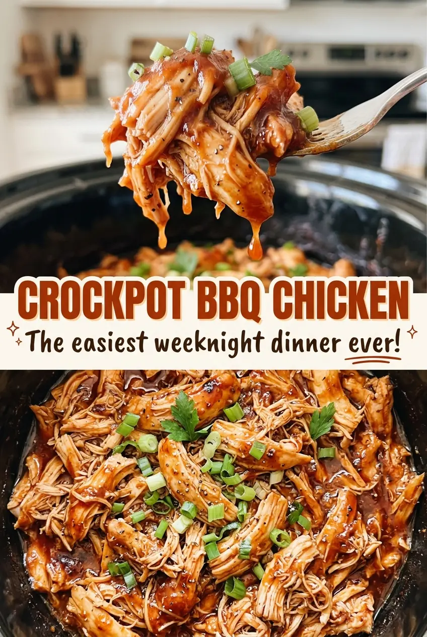 Crockpot BBQ Chicken in rich barbecue sauce