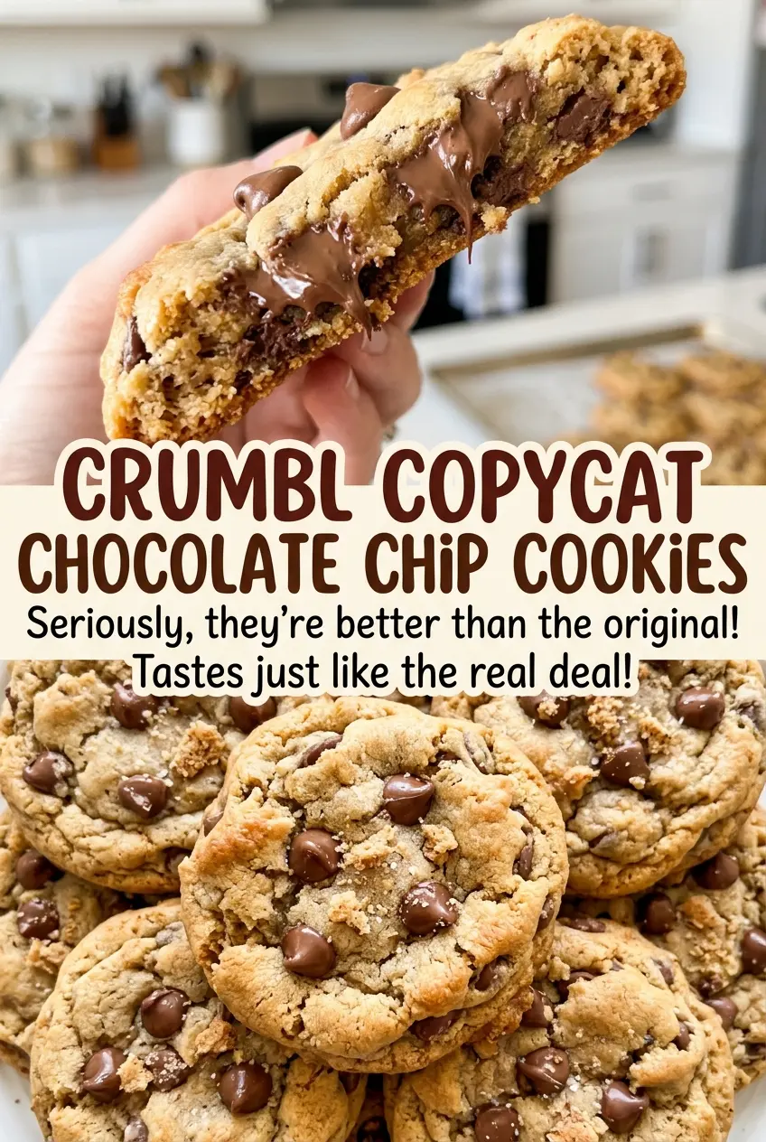 Crumbl Copycat Chocolate Chip Cookies soft chocolatey