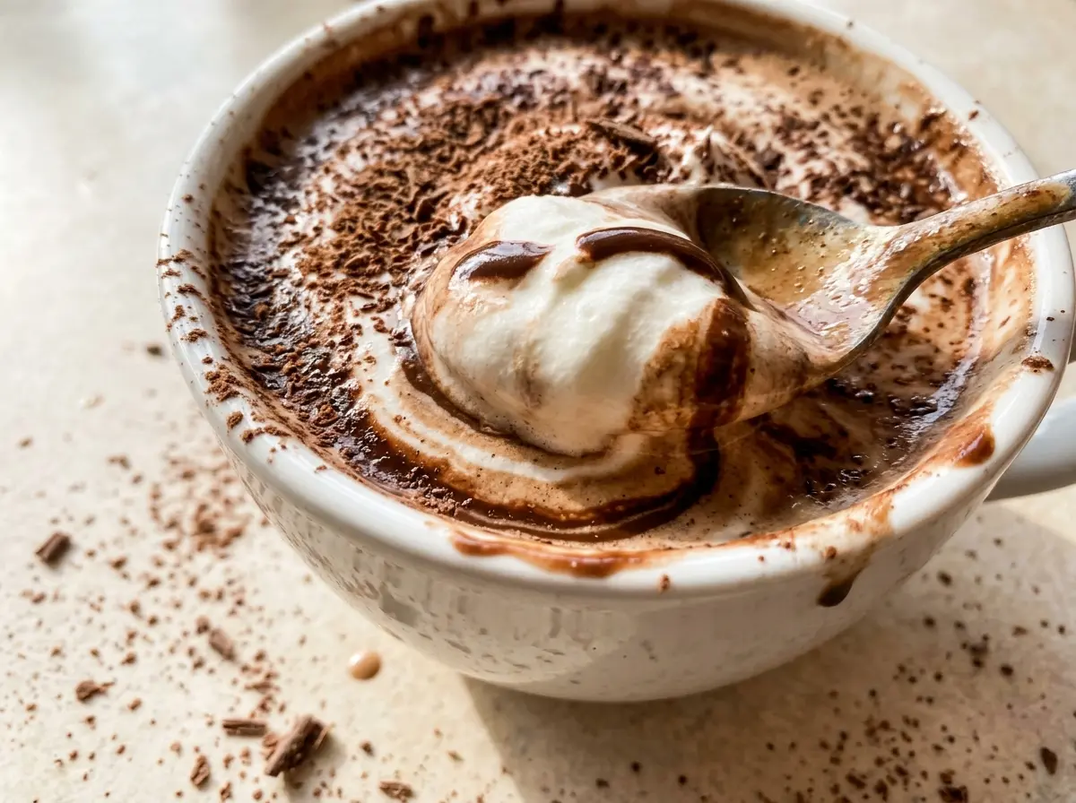 Decadent Whipped Hot Chocolate with fluffy cocoa topping