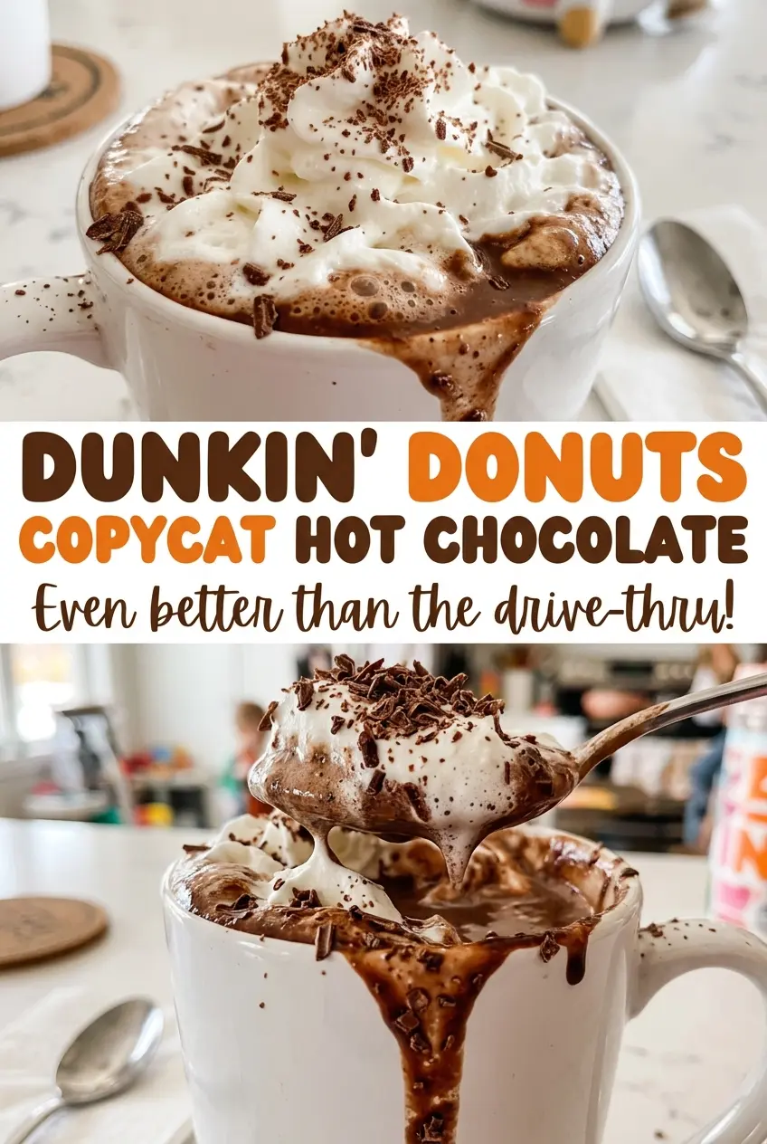 Dunkin Donuts Copycat Hot Chocolate rich smooth cocoa