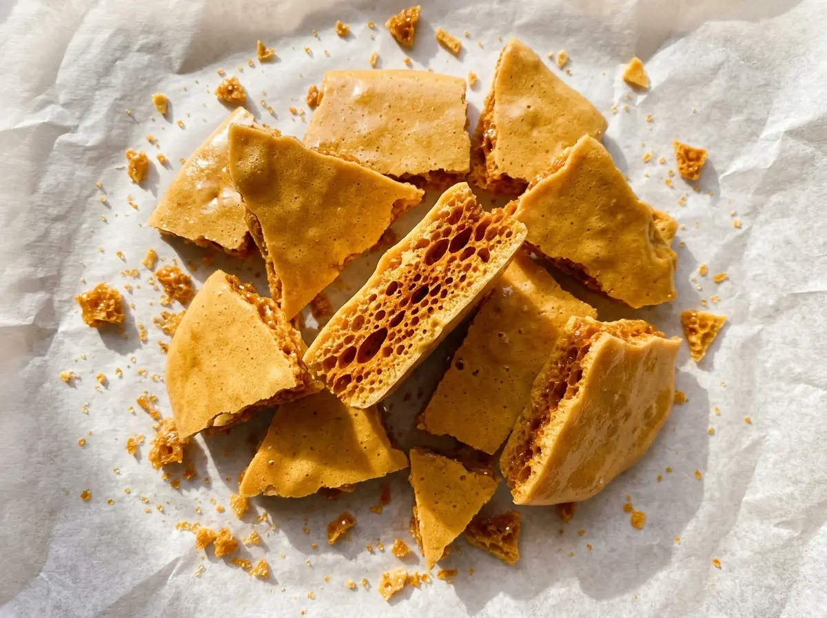 Easy Honeycomb Candy airy golden shards