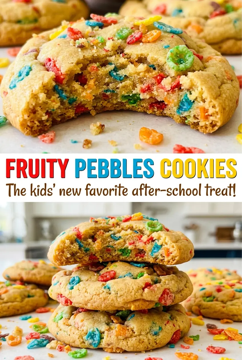 Fruity Pebbles Cookies bright cereal flecks