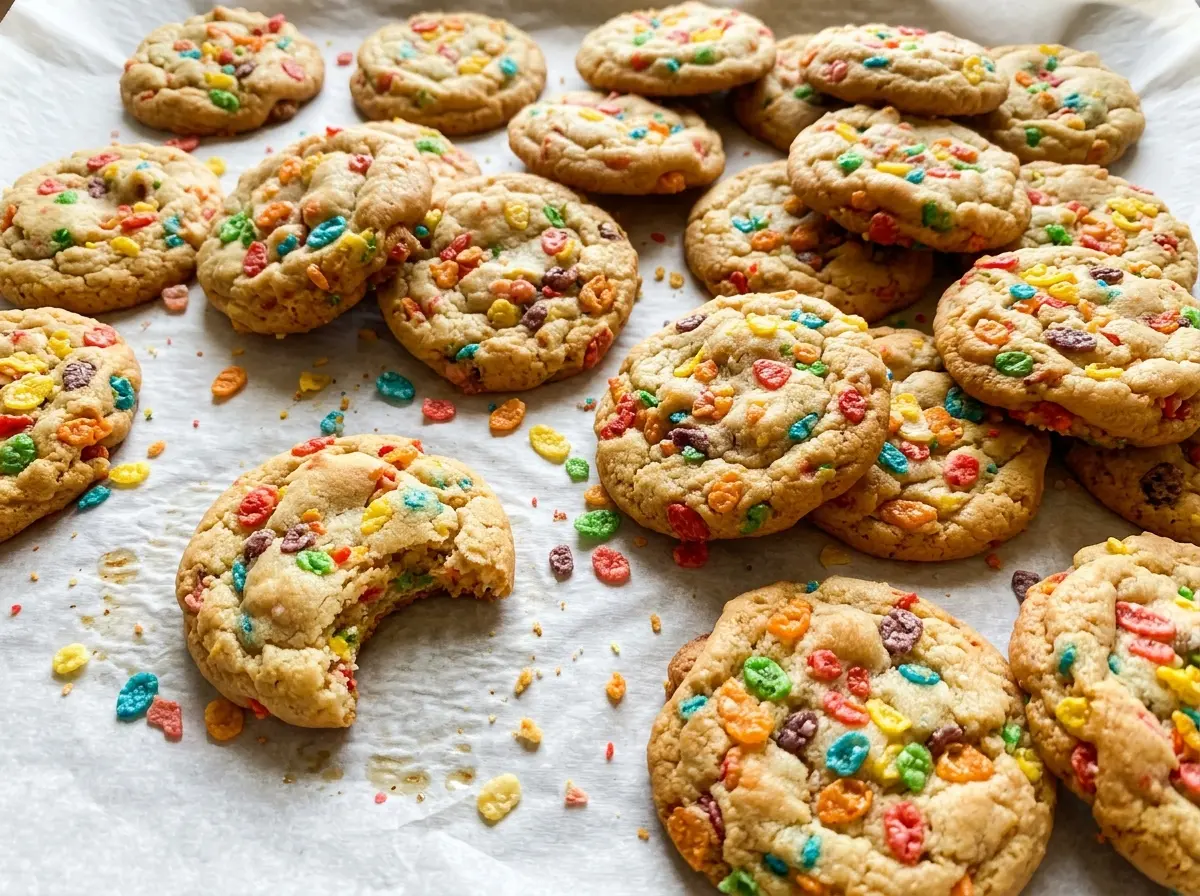 Fruity Pebbles Cookies colorful cereal-speckled