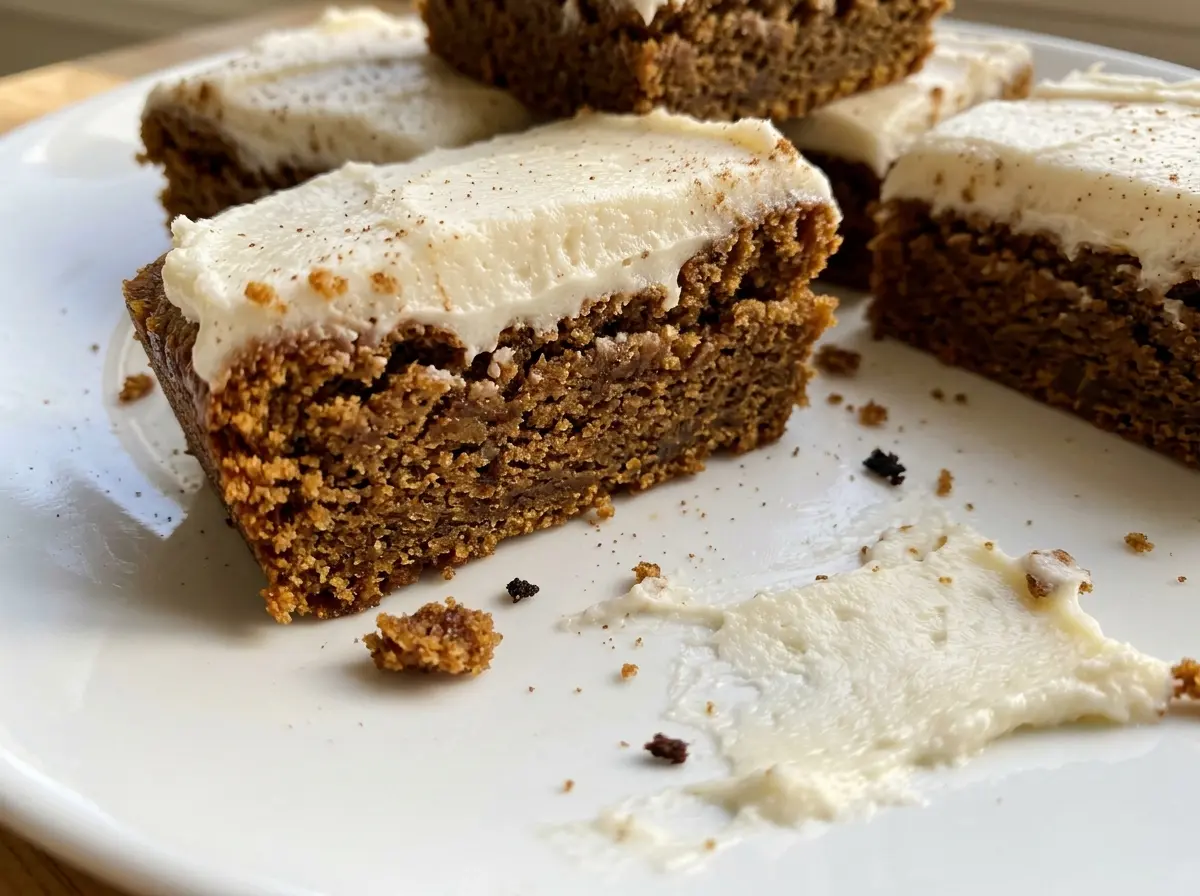 Gingerbread Cookie Bars frosted soft squares