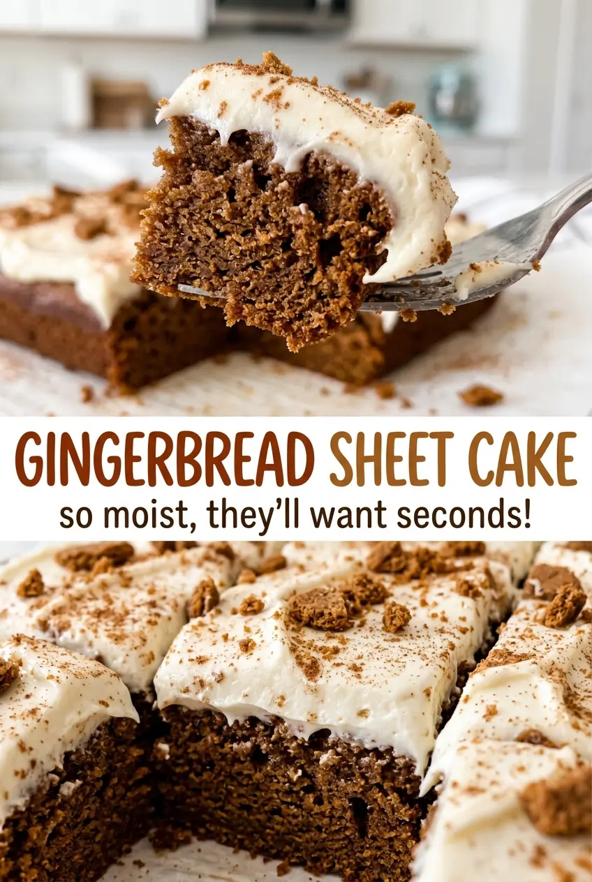Gingerbread Sheet Cake with dark, tender crumb