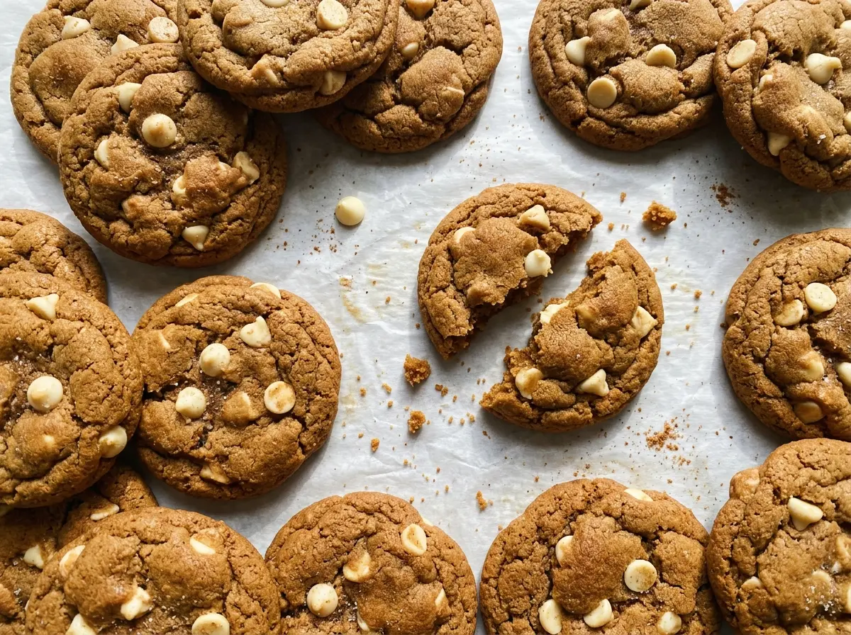 Gingerbread White Chocolate Chip Cookies soft spiced centers