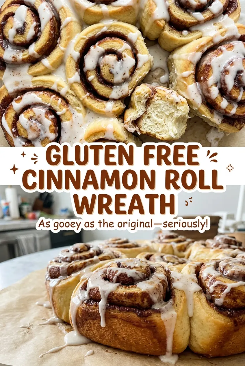 Gluten Free Cinnamon Roll Wreath soft twisted cinnamon bread