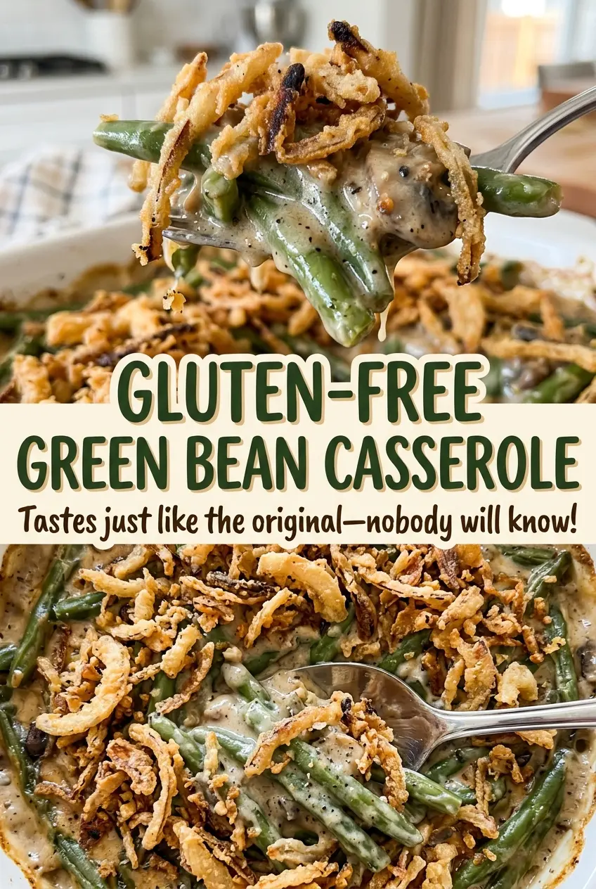 Gluten Free Green Bean Casserole creamy mushroom bake