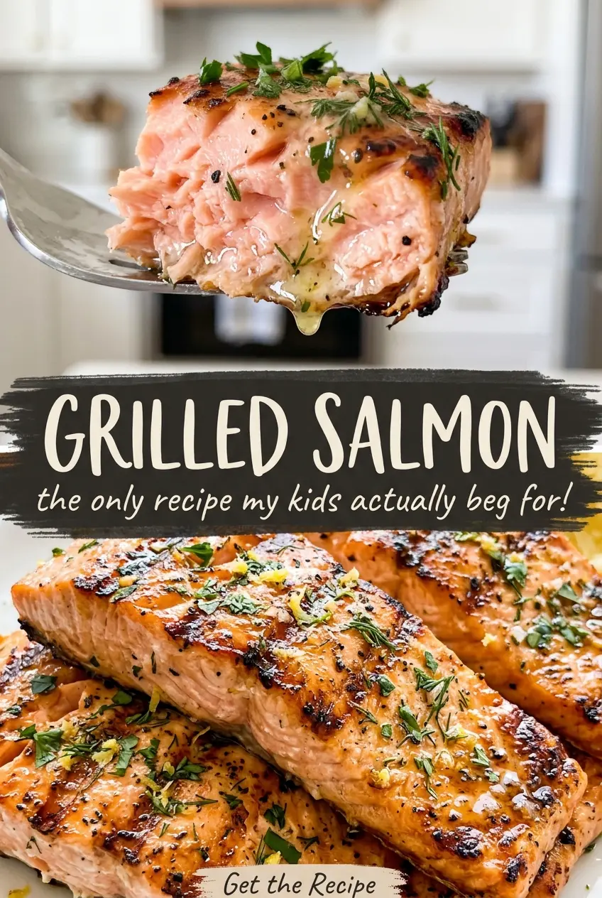 Grilled Salmon with lemon and pepper