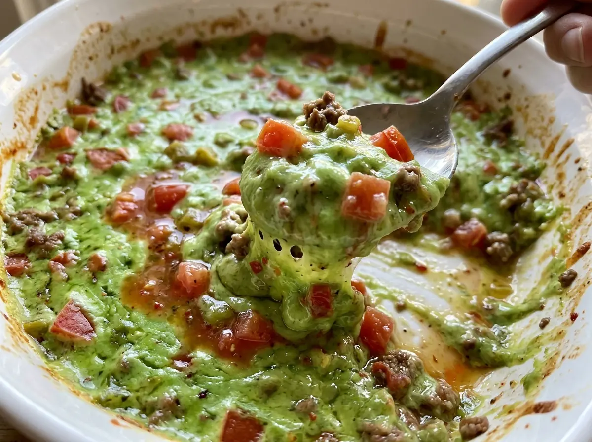 Grinch Rotel Dip, creamy green