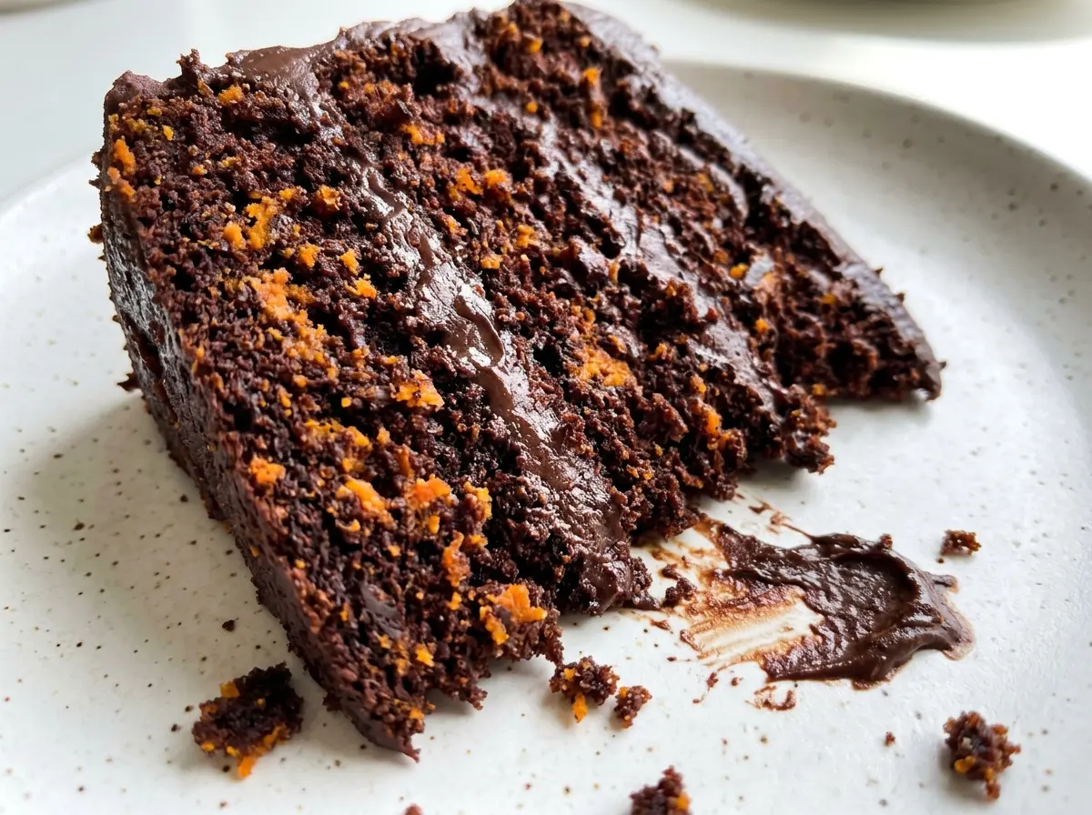 Healthy sweet potato chocolate cake with moist cocoa crumb