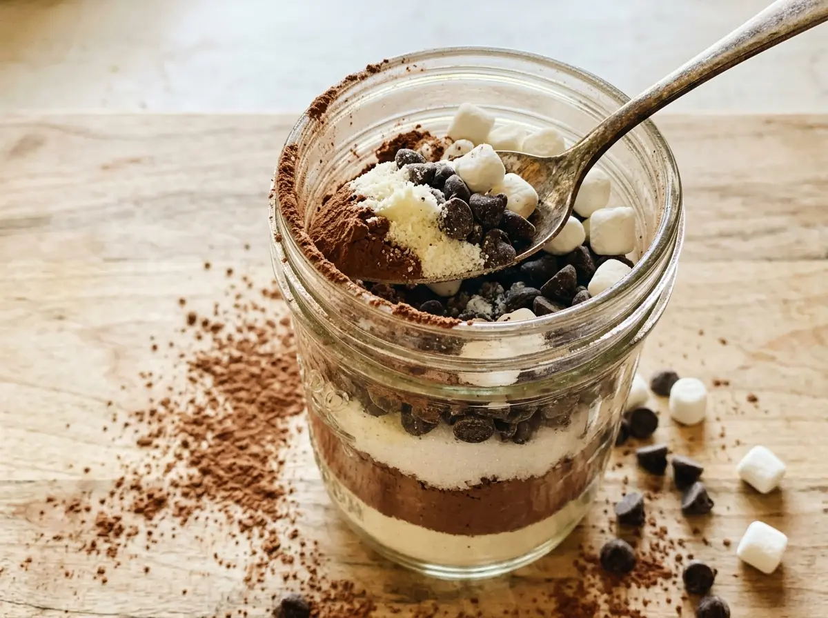 Homemade Hot Cocoa Kit, cocoa jar gift