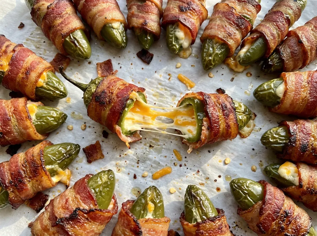Jalapeno poppers with bacon, crisp and cheesy