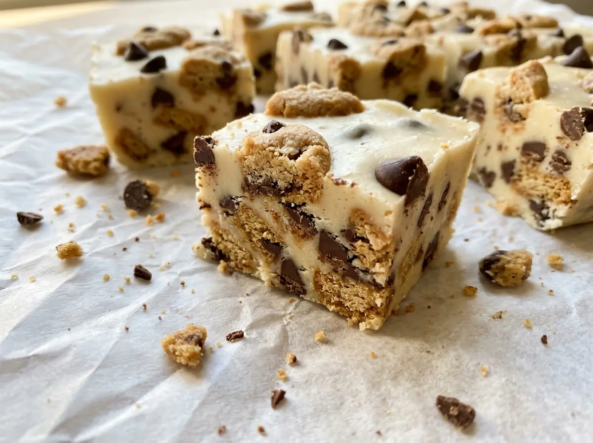 Milk and Cookies Fudge creamy cookie-studded squares