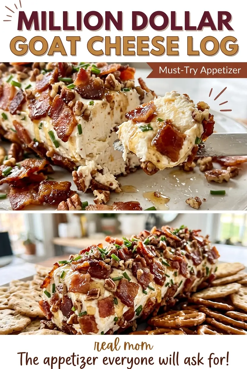 Million Dollar Bacon Goat Cheese Log with candied bacon crust