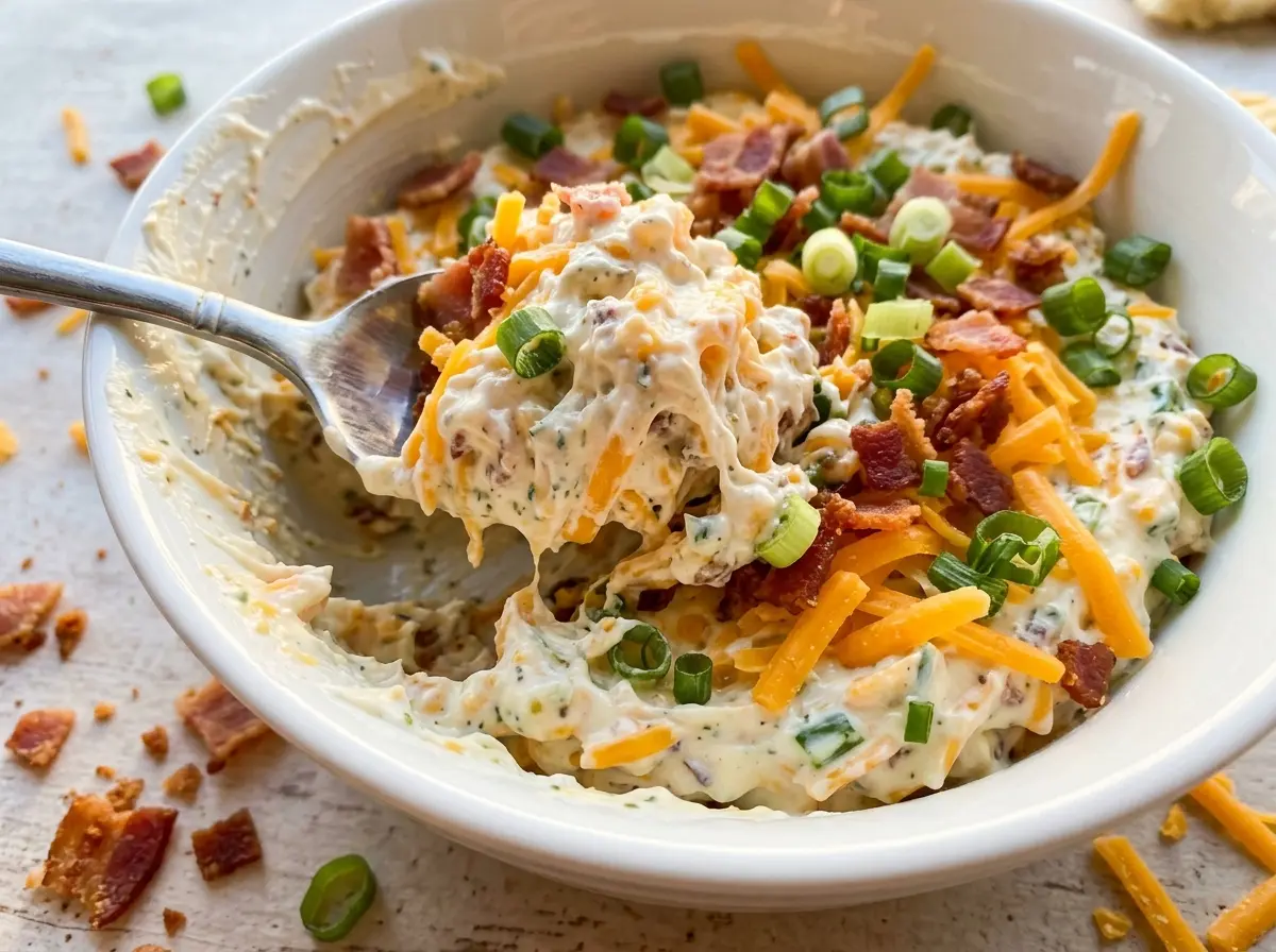 Million Dollar Crack Dip creamy bacon cheddar
