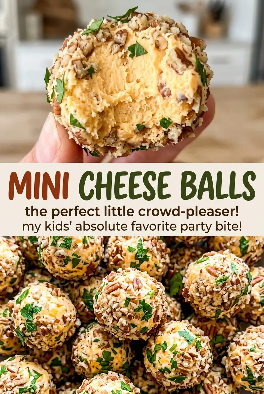 Mini Cheese Balls pecan-coated cheddar bites
