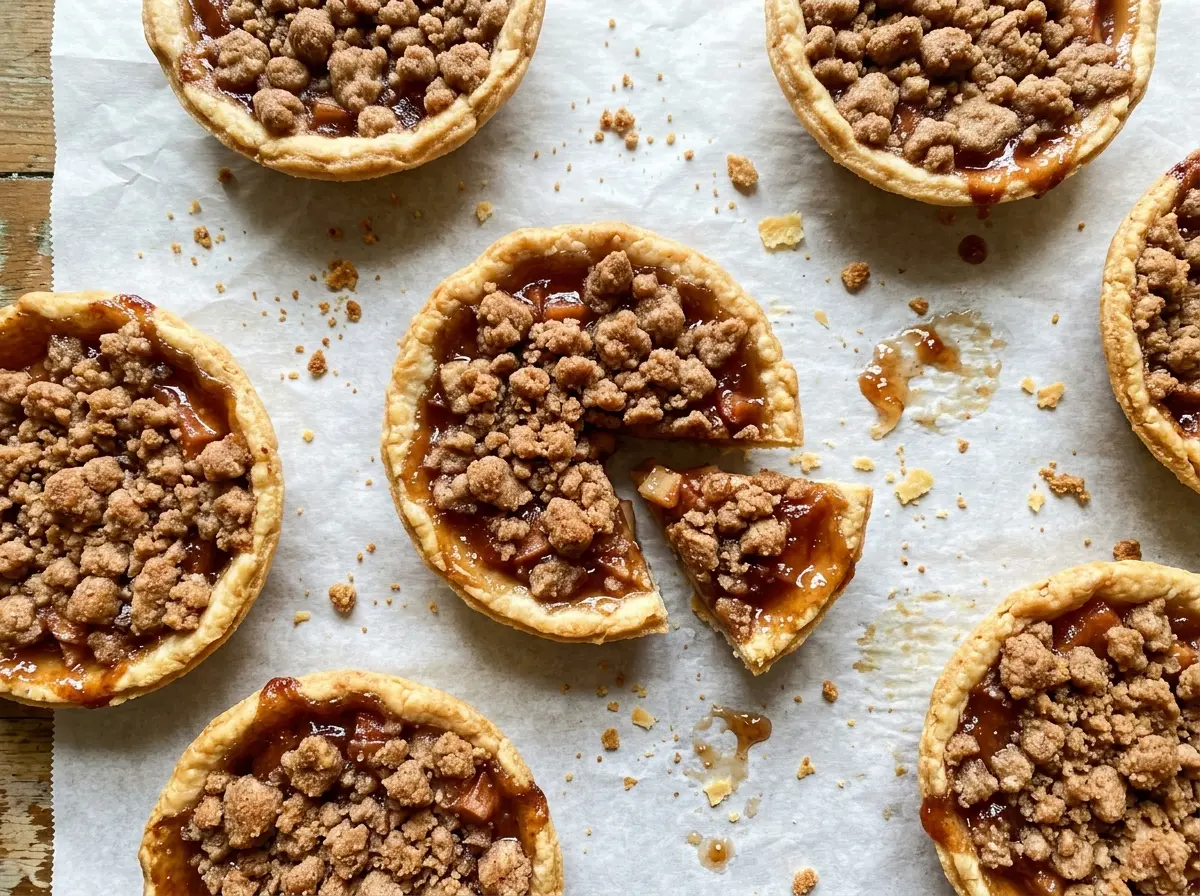 Mini Dutch Apple Pies with golden, crumbly tops