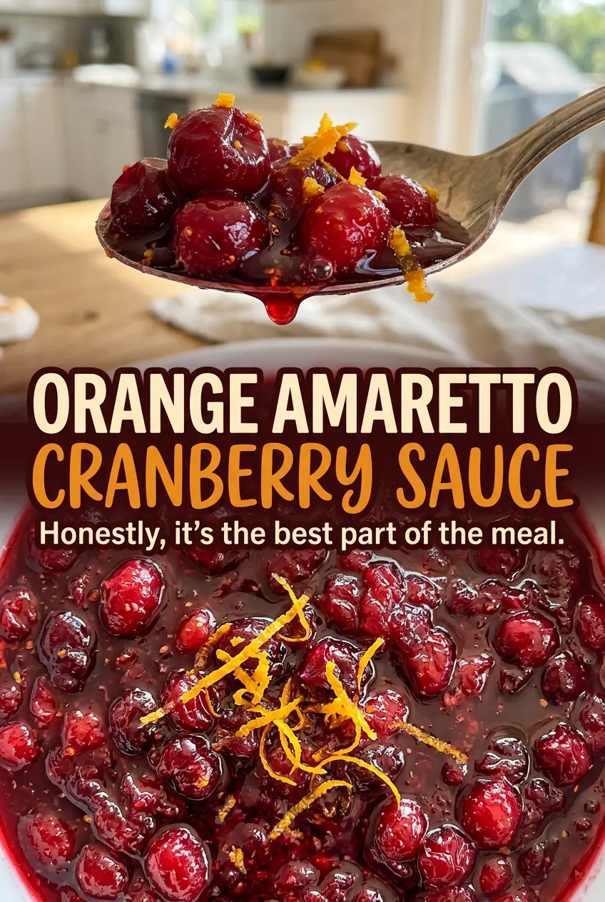 Orange Amaretto Cranberry Sauce bright citrus finish