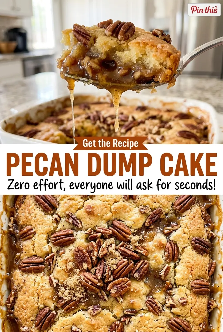 Pecan Dump Cake gooey pecan filling
