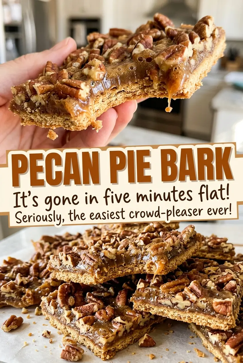 Pecan Pie Bark crisp graham cracker pieces