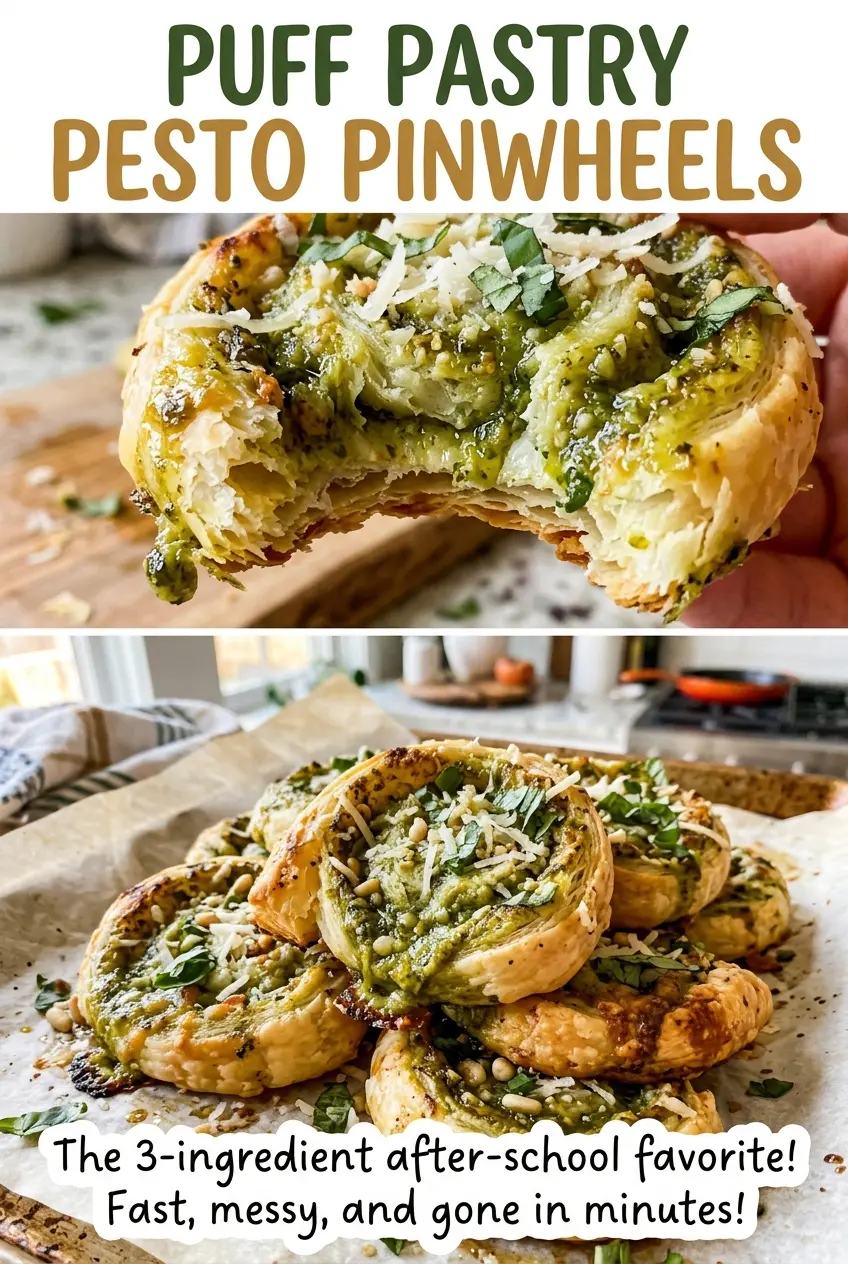 Puff Pastry Pesto Pinwheels savory crisp swirls